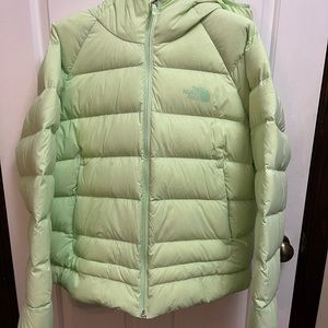 Women’s North Face puffer jacket with hood - Green - extra large